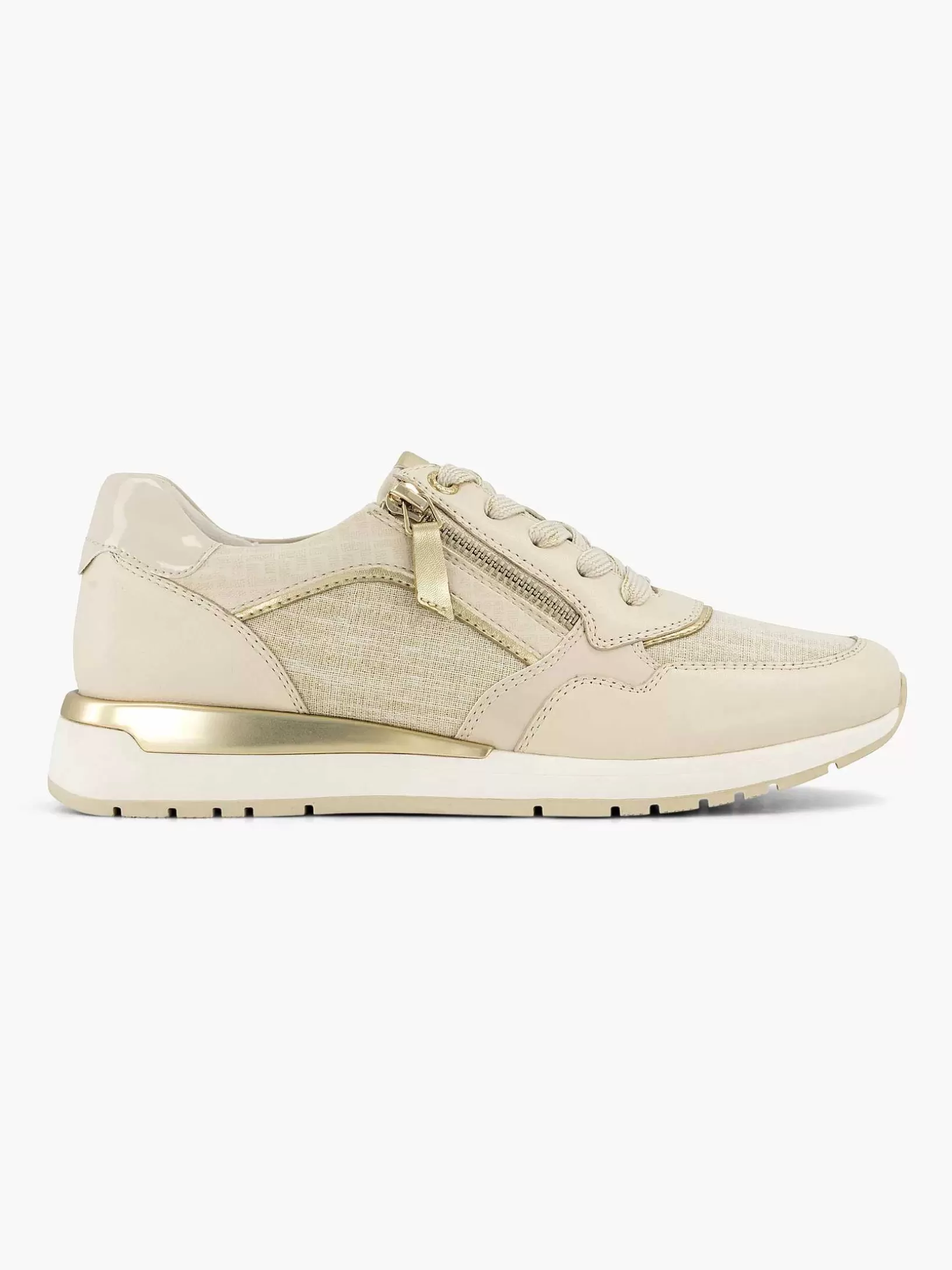 Dames Medicus Beige Leren Comfort Sneaker