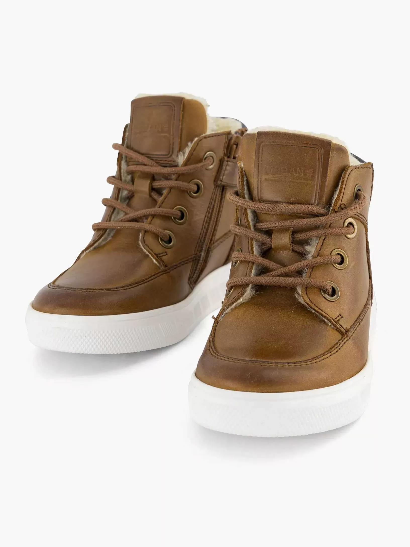 Kinderen Vty Cognac Leren Sneaker