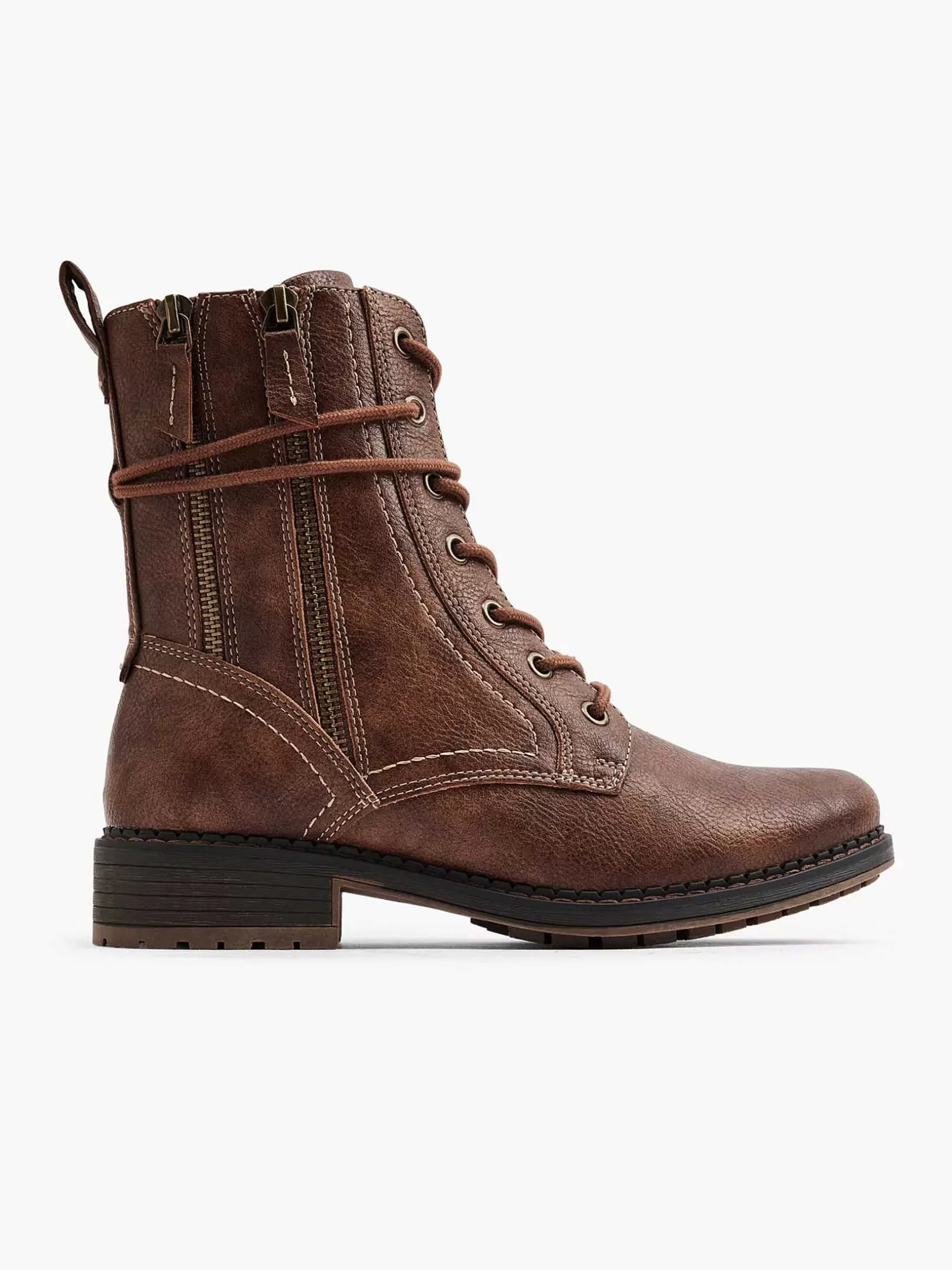 Dames Easy Street Donkerbruine Veterboot