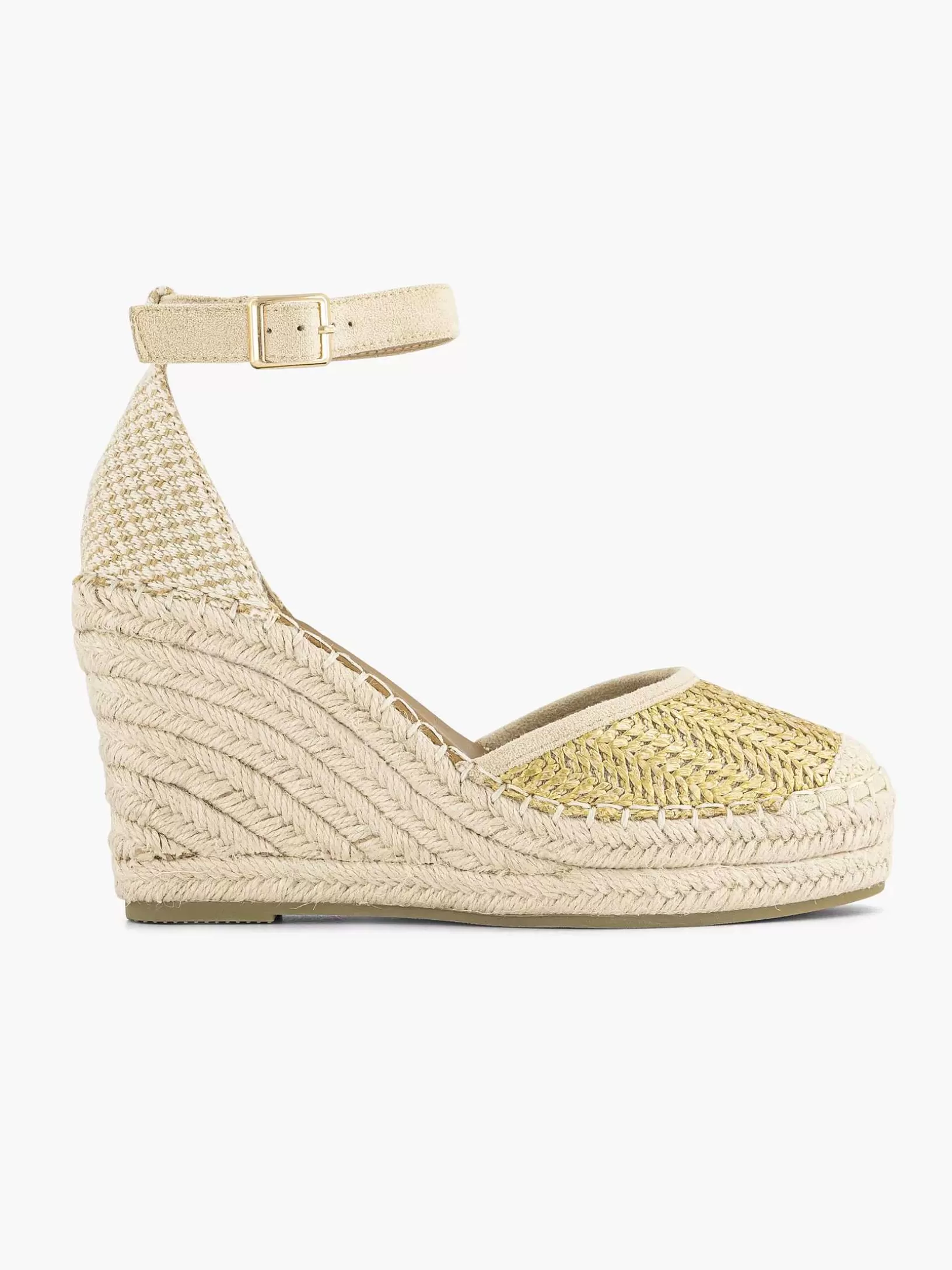 Dames Graceland Gouden Espadrille Sleehak