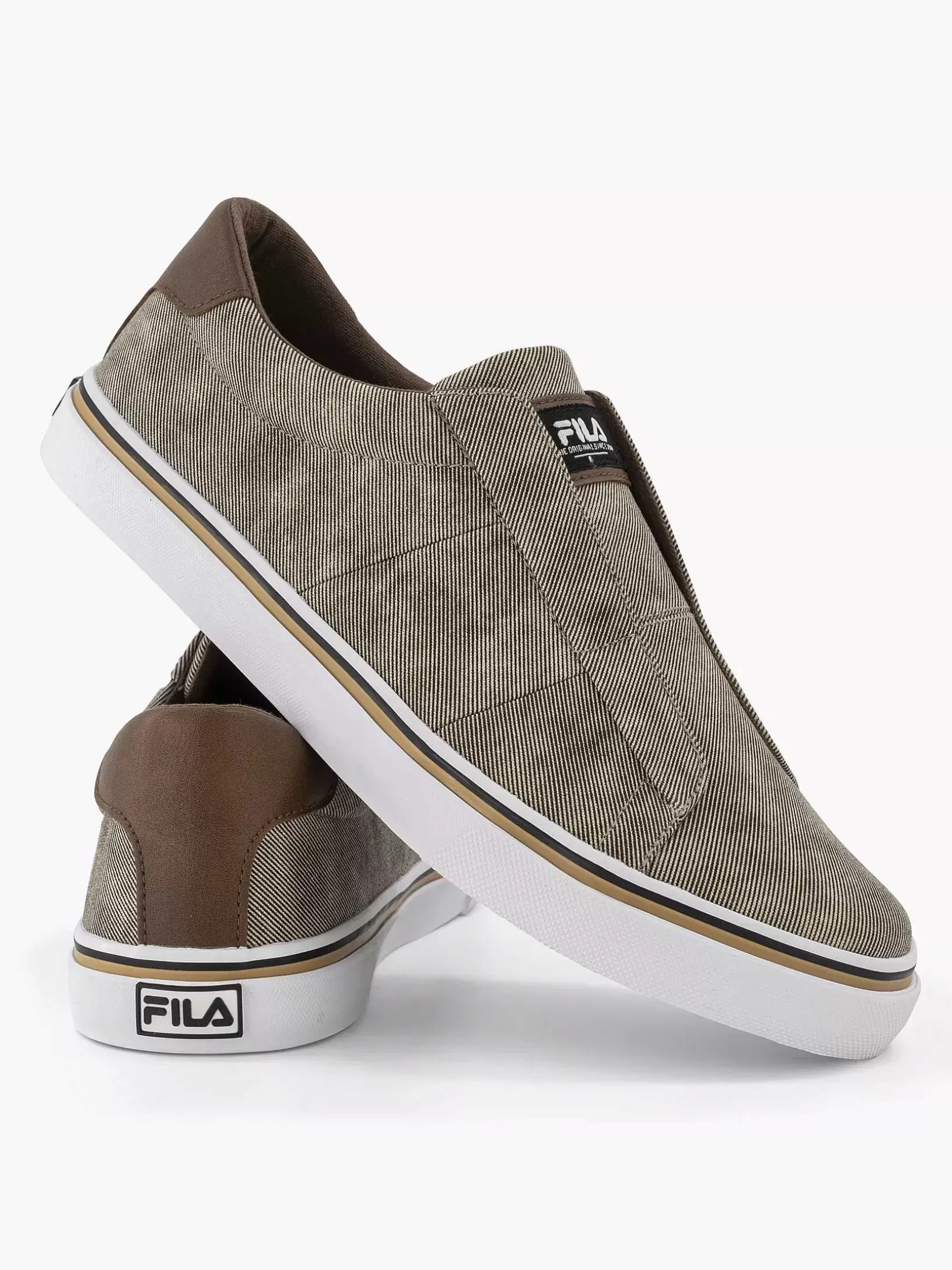 Heren FILA Licht Beige Canvas Instapper