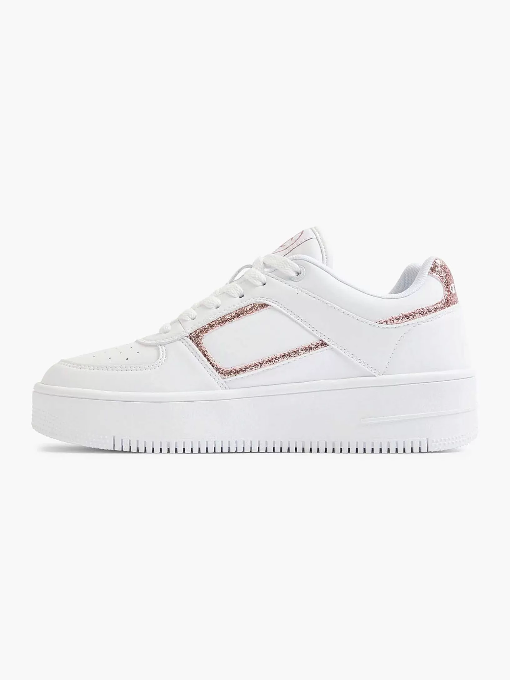 Dames Champion Witte Low Cut Shoe Foul Platform