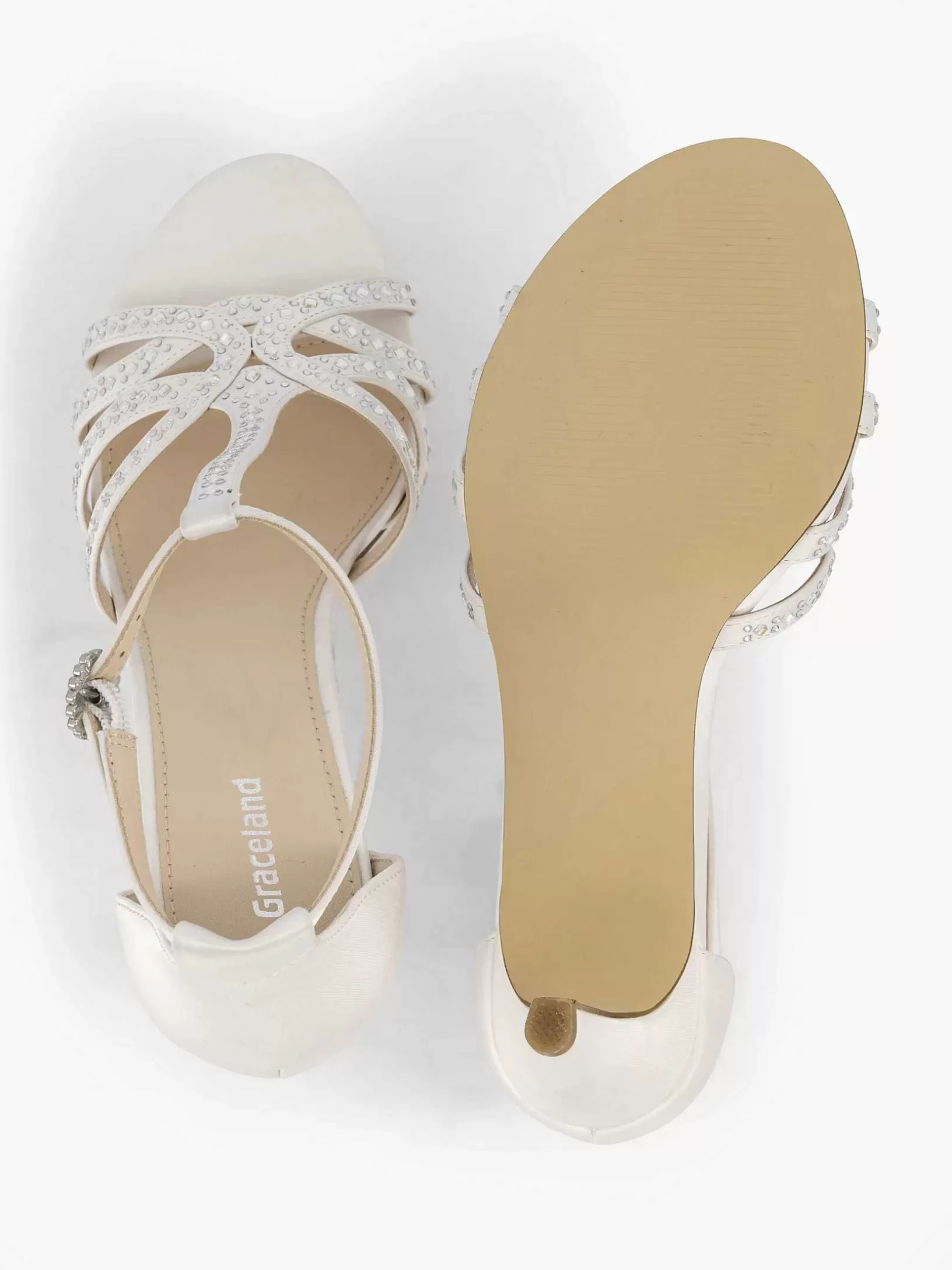 Dames Graceland Witte Sandalette Steentjes