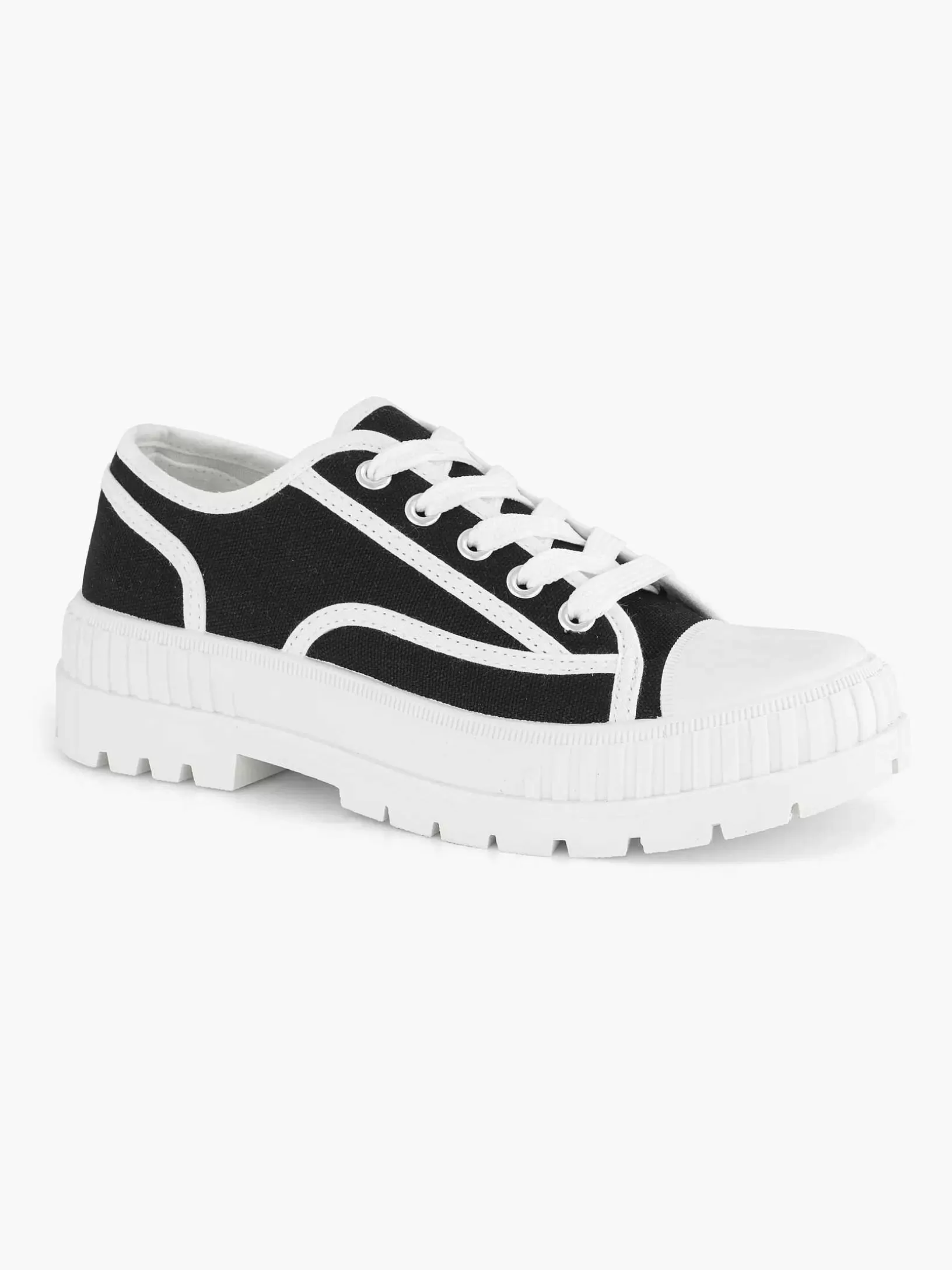 Dames Graceland Zwarte Canvas Chunky Sneaker