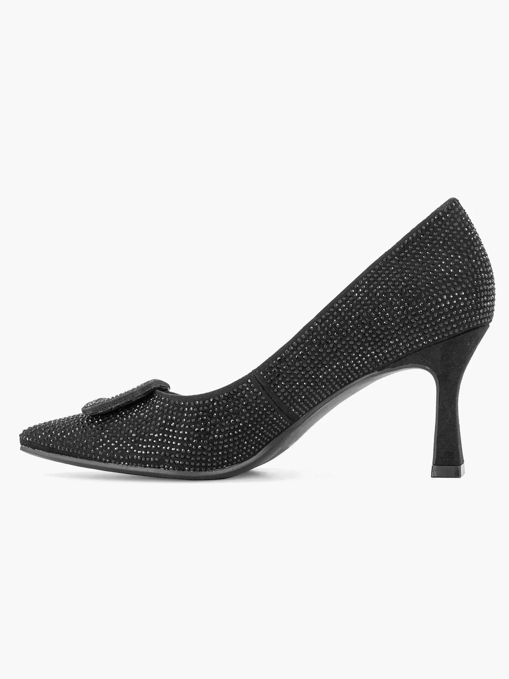 Dames Graceland Zwarte Glitter Pump Gesp