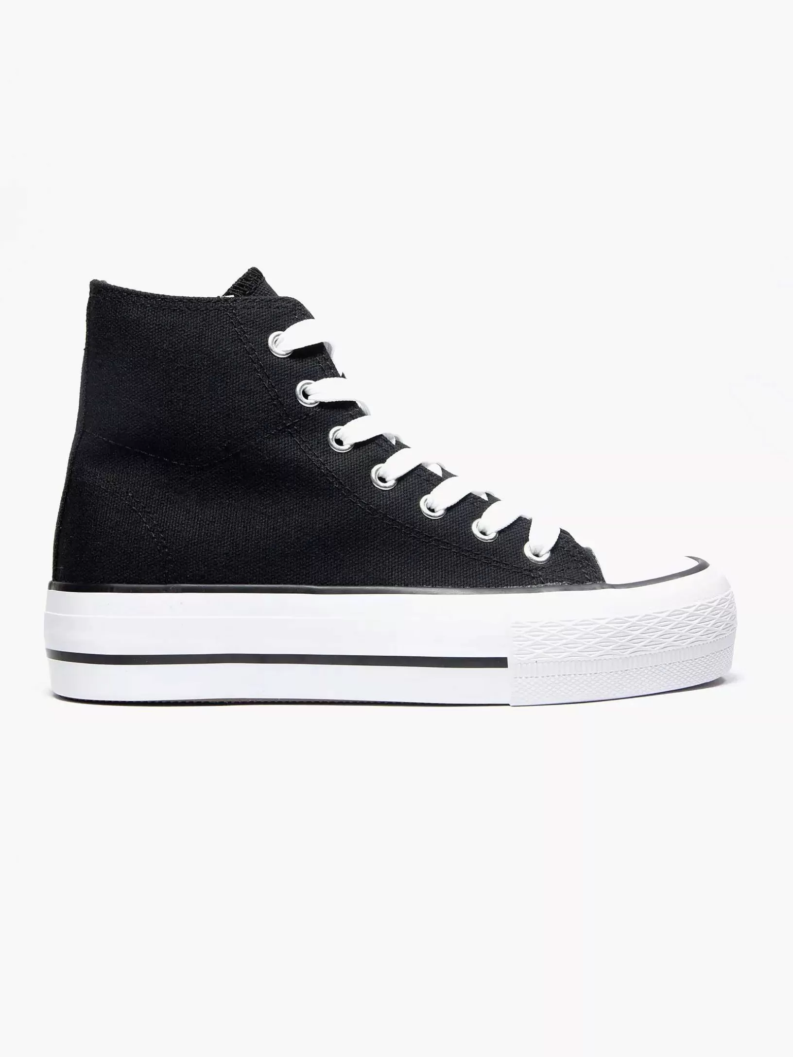 Dames Graceland Zwarte Hoge Canvas Sneaker