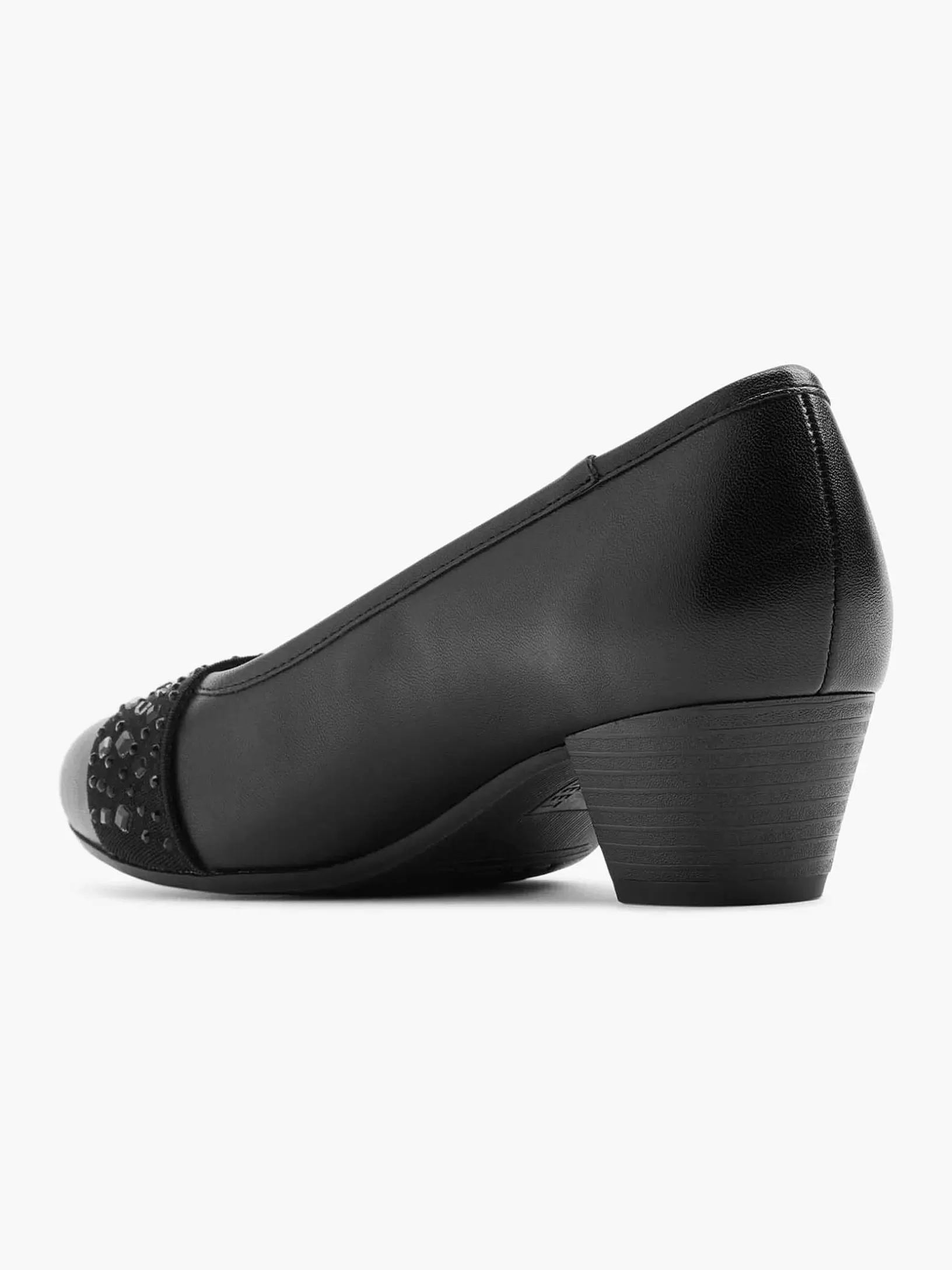 Dames Easy Street Zwarte Leren Pump